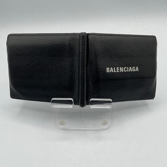 Balenciaga Bifold Leather Card Holder with Money Clip - Black - Picture 3 of 8